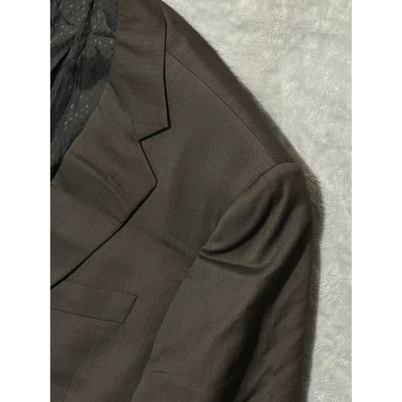 Lubiam Mens Brown‎ Solid Italian Made Virgin Wool 2pc Suit 40L Jacket 33x31 Pant - Picture 2 of 16